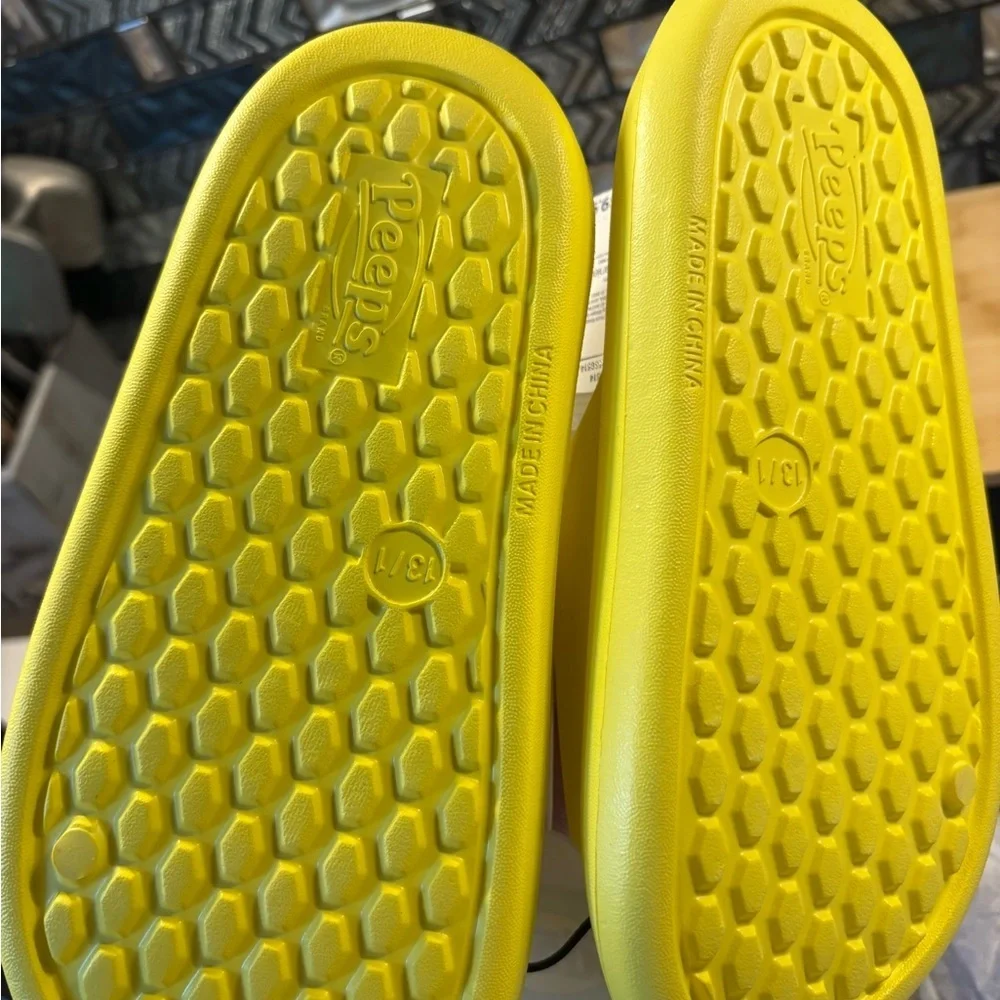 Peeps Kids Yellow Bunny Slide Sandals